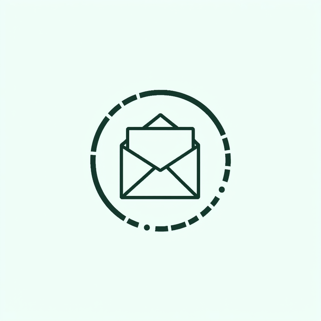 Simple round logo with clean navy lettering for Dublin Email Growth Academy, minimal design suitable for a professional Irish education brand.